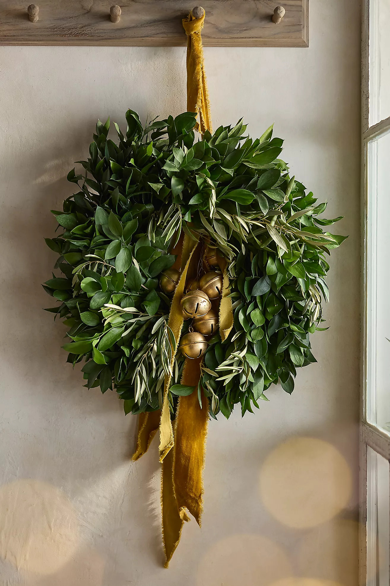 Fresh Ruscus + Olive Leaf Wreath