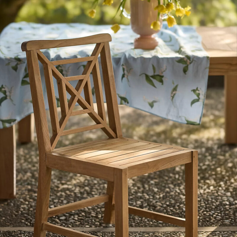 Fretwork Teak Side Chairs, Set of 2