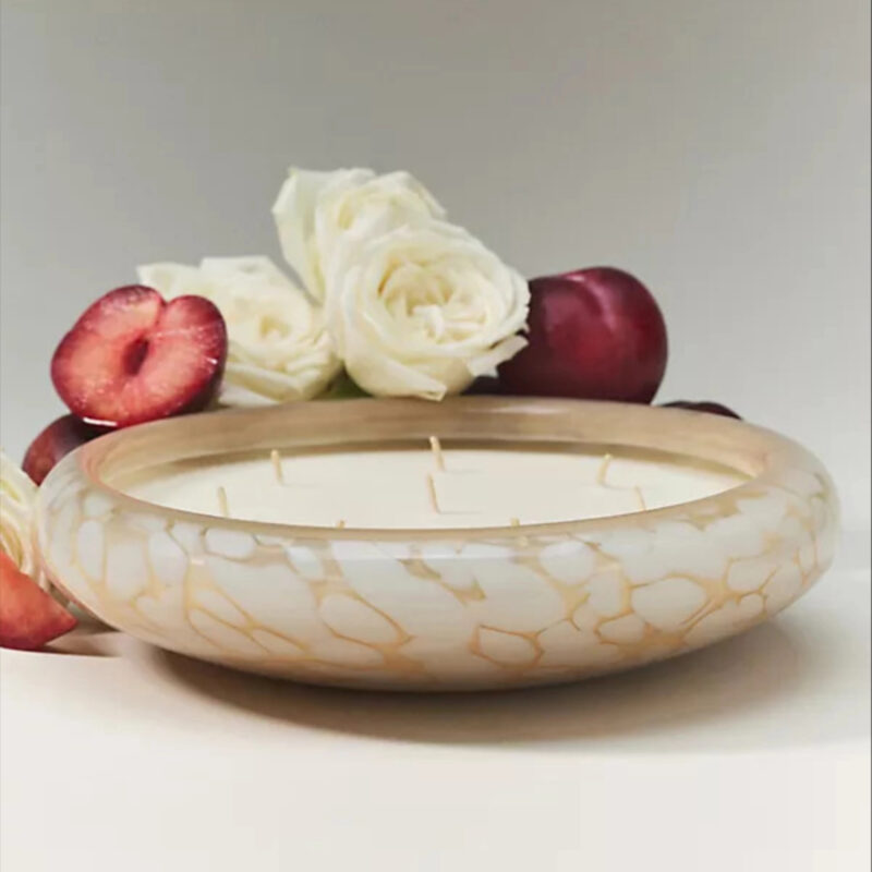 Fruity Vanilla & Dark Plum Glass Decorator Candle