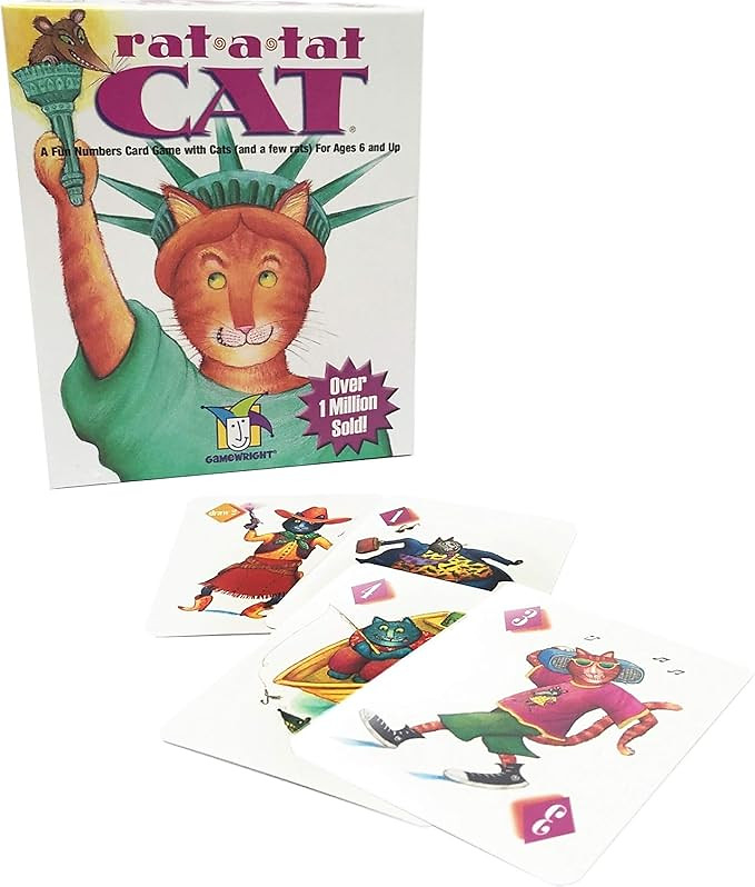 Gamewright Rat‑A‑Tat Cat Card Game – Family Board Games & Kids Games | Memory & 