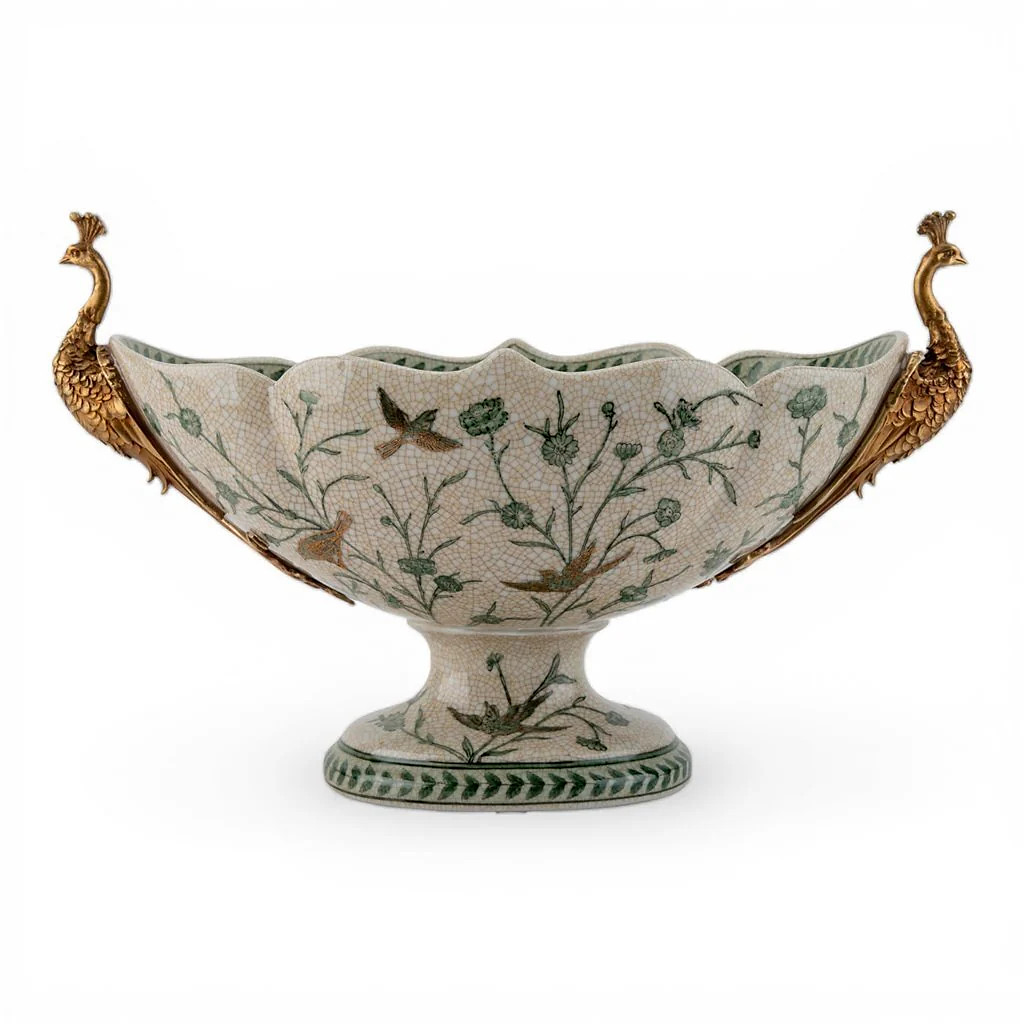 Garden Crest Porcelain Compote