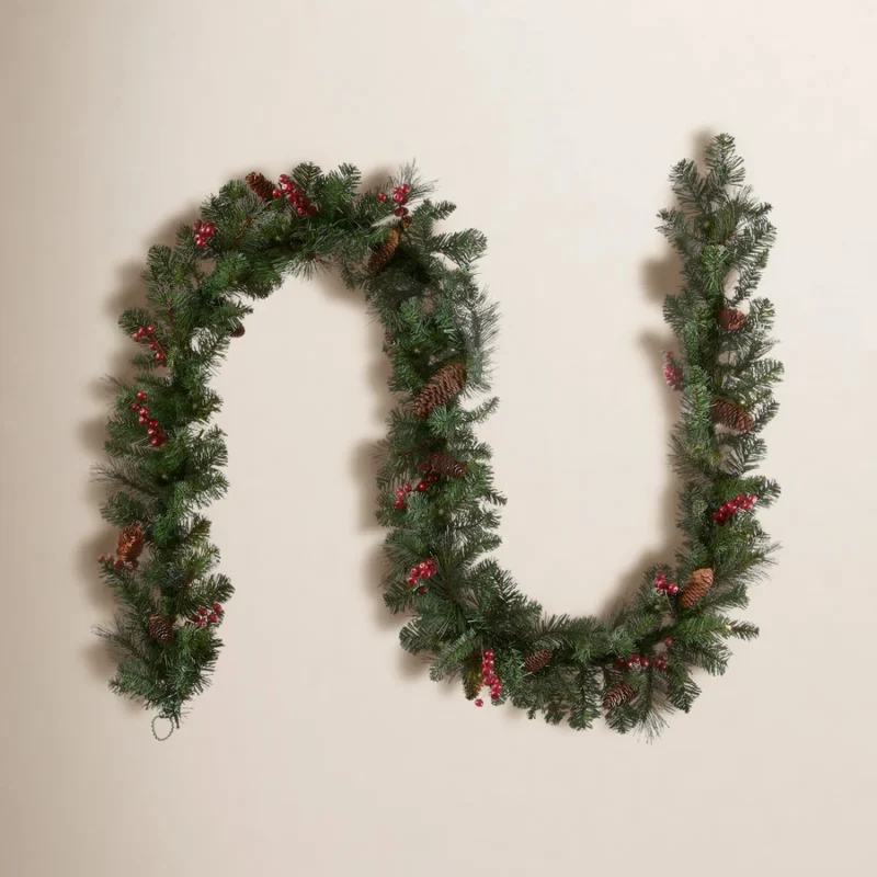 108" Pre-Lit Spruce Christmas Garland