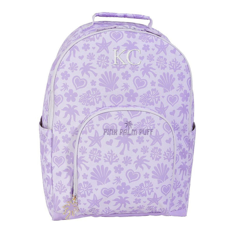 Gear-Up Pink Palm Puff Lavender Backpack, Large
