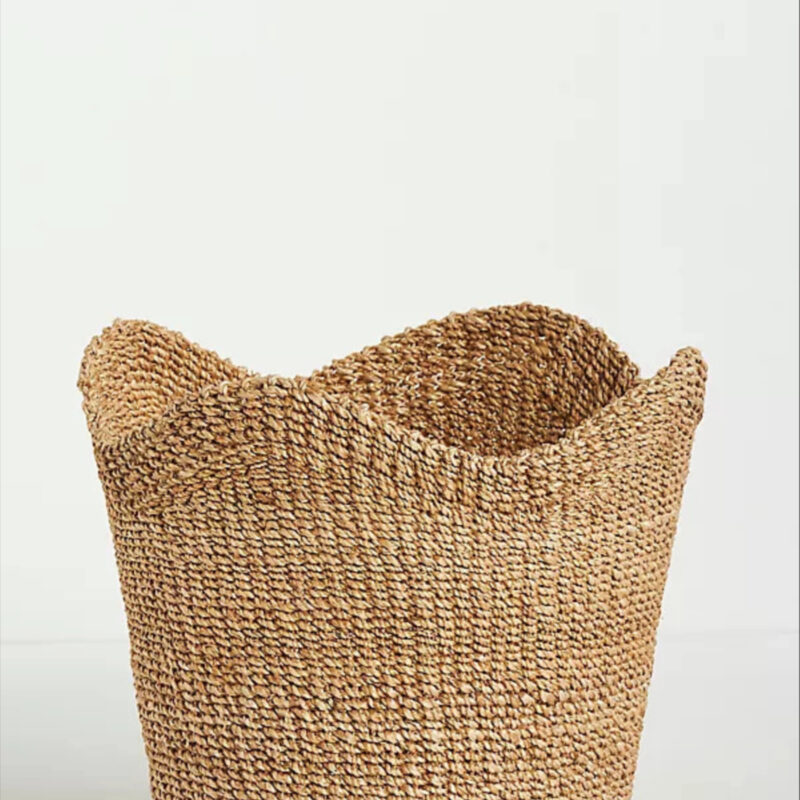 Genevieve Scalloped Woven Bin