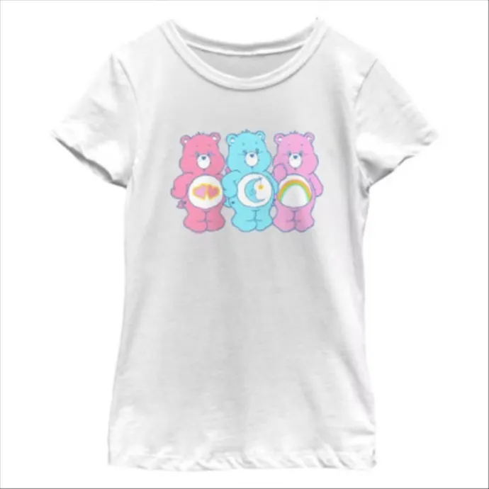 Girl's Care Bears Bear Trio T-Shirt - White - X Small