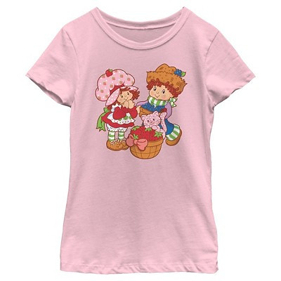Girl's Strawberry Shortcake Berry Basket and Friends T-Shirt - Light Pink - Small