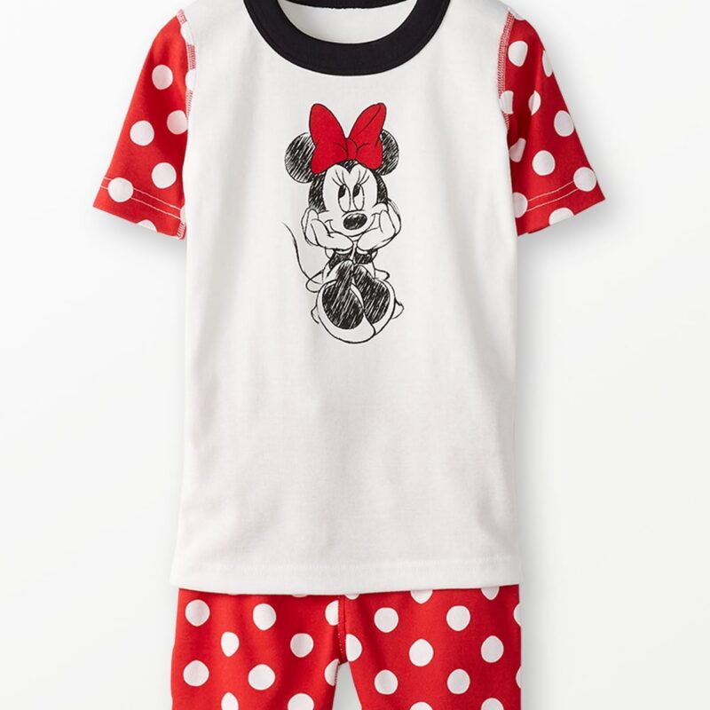 Girls' Disney Minnie Mouse Dot Shorts John Pajama Set, Minnie Mouse in 100% Cotton - Size Little Kids 5 by Hanna Andersson