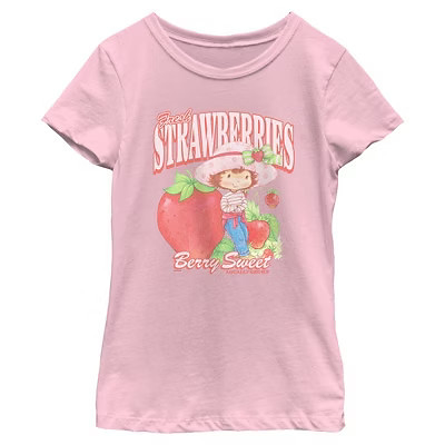 Girls Strawberry Shortcake Fresh and Sweet T Shirt - Light Pink - Small