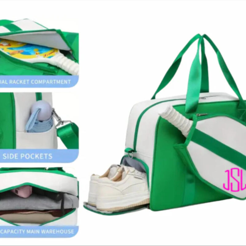 Green & White Pickleball Bag