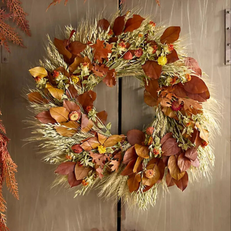 Harvest Grasses Dried Wreath