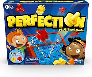 Hasbro Gaming Perfection Plus 2-Player Duel Mode Popping Shapes and Pieces Ages 