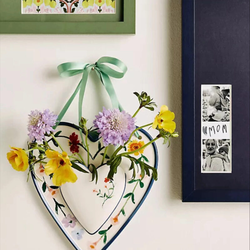 Anthropologie Heart Floral Wall Vase