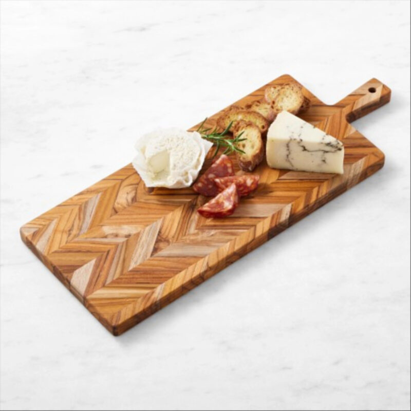 Herringbone Rectangular Teak Cheese Board, Large