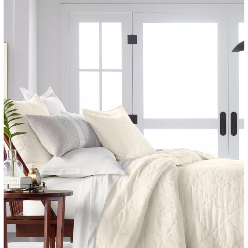 Hotel Collection Dobby Diamond 3-Pc. Coverlet Set, Full/Queen, Exclusively at Macy's - Natural