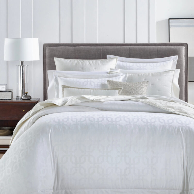 Hotel Collection Fresco Jacquard 525-Thread Count Egyptian Cotton 3-Pc. Duvet Cover Set, King, Exclusively at Macy's - Fresh White