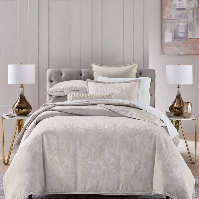 Hotel Collection Giverny Floral 3-Pc. Duvet Cover Set, Full/Queen, Macy's Exclusive - Light Gray