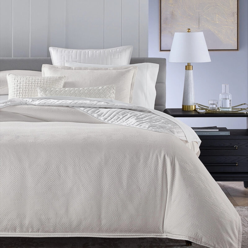 Hotel Collection Labyrinth Solid 3-Pc. Duvet Cover Set, Full/Queen, Macy's Exclusive - White