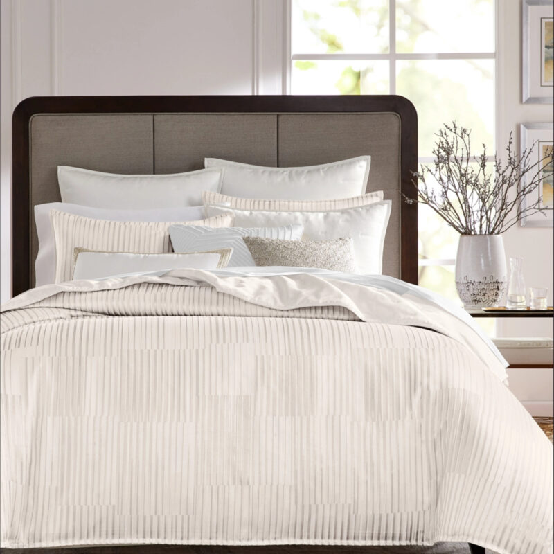 Hotel Collection Metallic Strie 3-Pc. Comforter Set, Full/Queen - Ivory