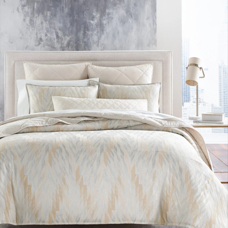 Hotel Collection Textured Chevron 3-Pc. Comforter Set, King, Exclusively at Macy's - Gold