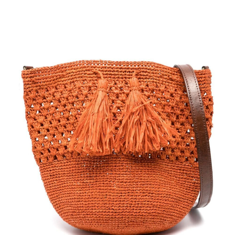 IBELIV Haingo raffia bucket bag - Orange