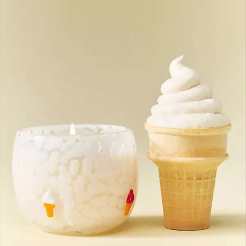 Ice Cream Summer Icon Gourmand Vanilla Shake Glass Candle