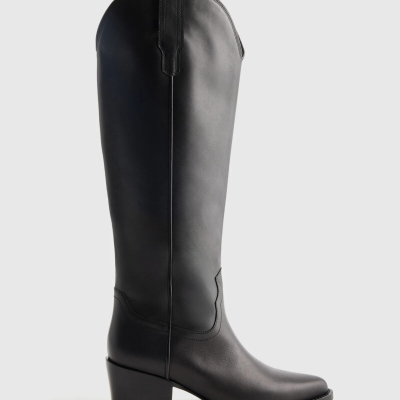 Italian Leather Tall Western Boots