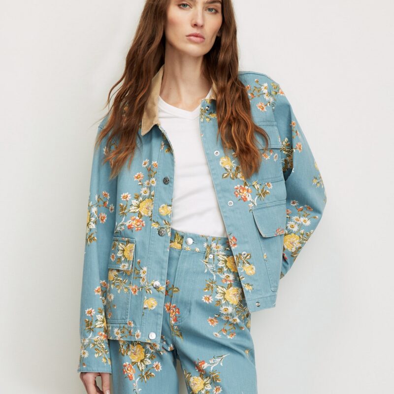 Leighton Floral Denim Jacket from Veronica Beard