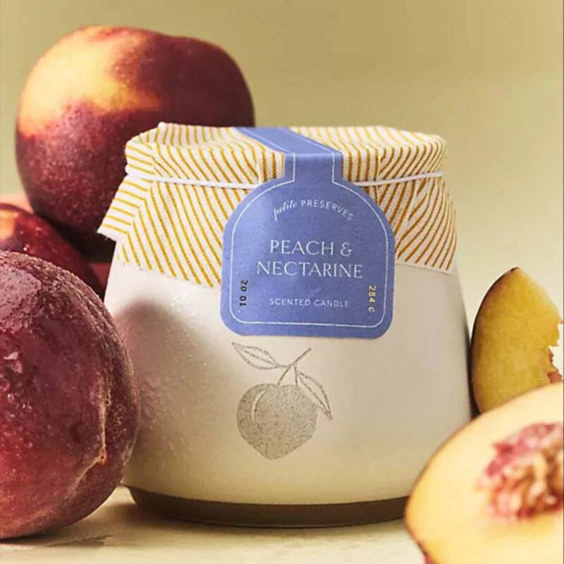 Jam Jar Fruity Peach & Nectarine Ceramic Candle
