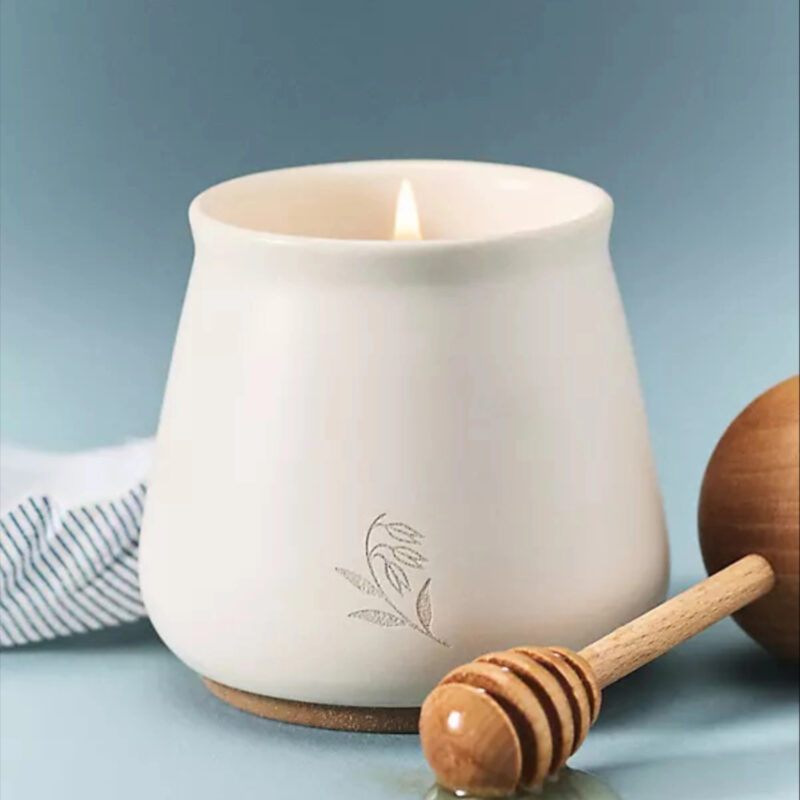 Jam Jar Gourmand Oat Flower & Honey Ceramic Candle