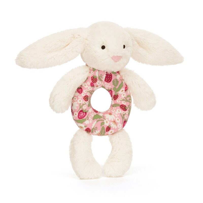 Jellycat Blossom Cream Bunny 'Berry' Ring Rattle