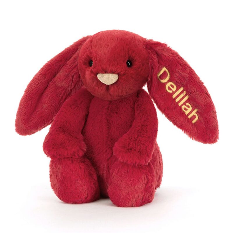 Jellycat Personalized Bashful Luxe Bunny Scarlett Medium