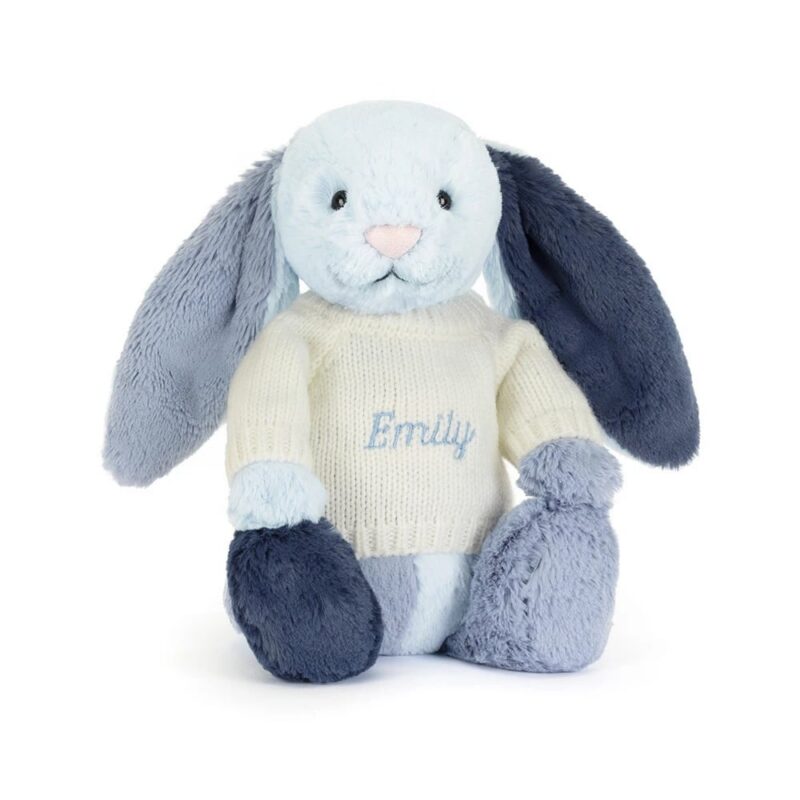 Jellycat Puddlesea Bunny with Personalized Cream Jumper
