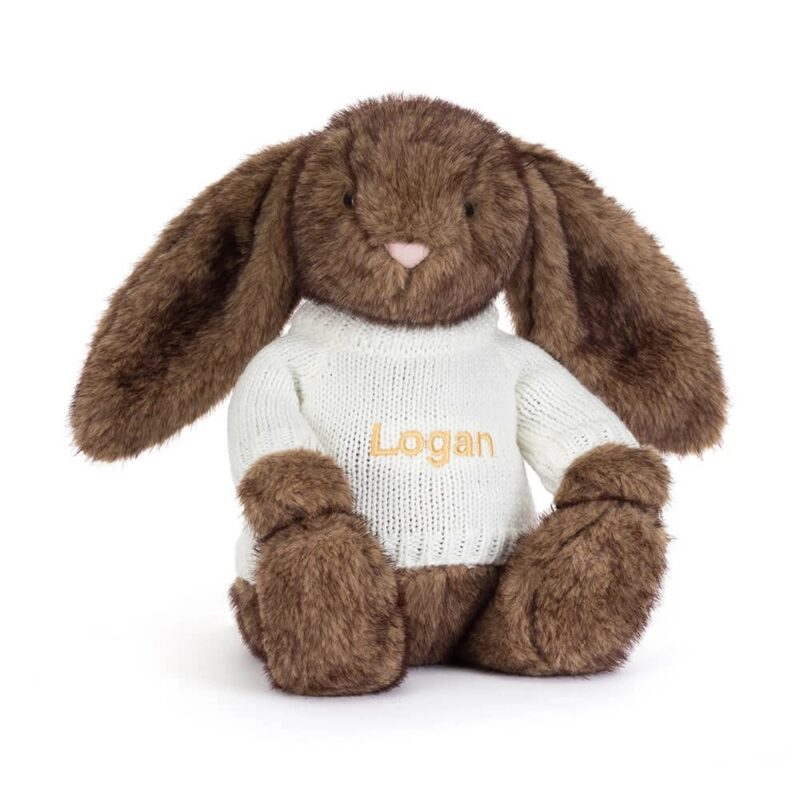 Jellycat Hoppleston Luxe Bunny with Personalized Cream Jumper