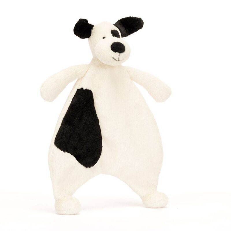 Jellycat Bashful Rufferty Black & Cream Puppy Comforter