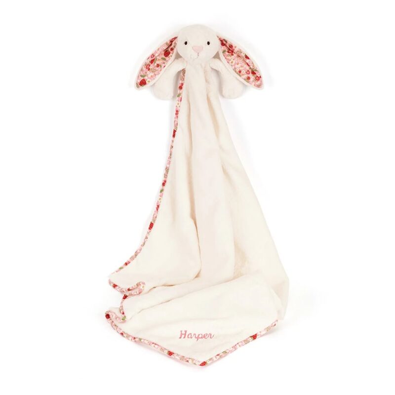 Jellycat Personalized Blossom Cream Bunny 'Berry' Blankie