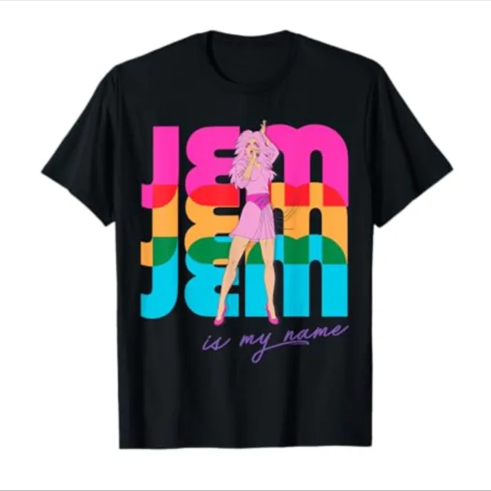 Jem and The Holograms Jem is My Name Colorful Silhouettes T-Shirt