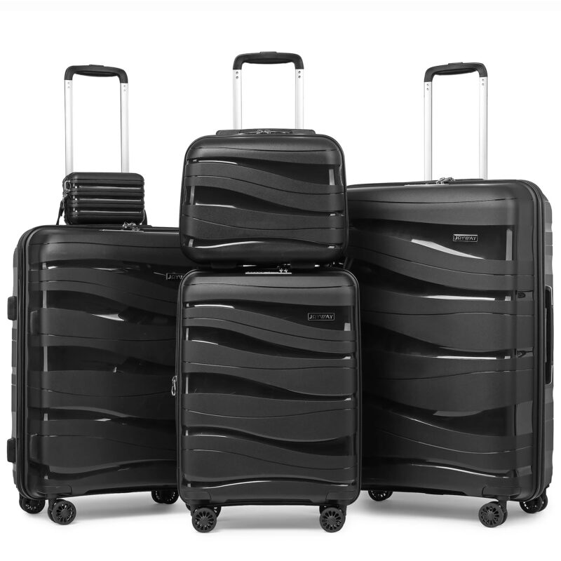 Joyway 5-Piece Luggage Set PP Hardshell Spinner Suitcase with TSA Lock - (Expandable Carry-On 20 ...