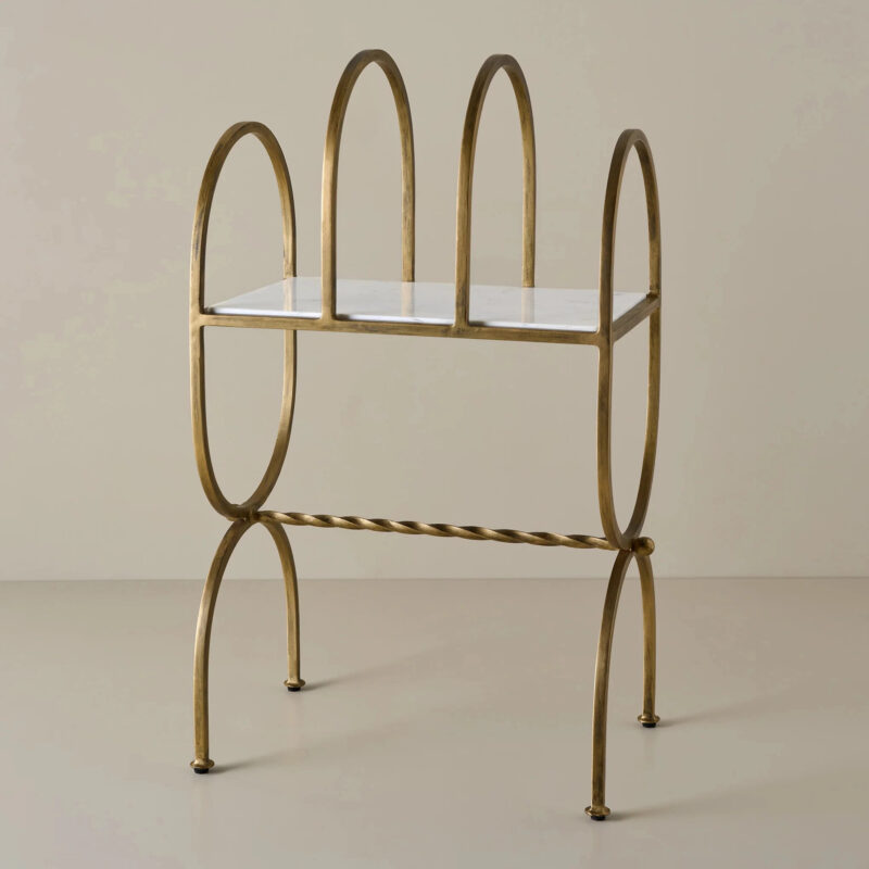 Juliet Marble and Brass Media Stand