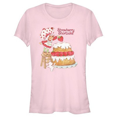 Junior's Strawberry Shortcake Sweet Cake T-Shirt - Light Pink - Large