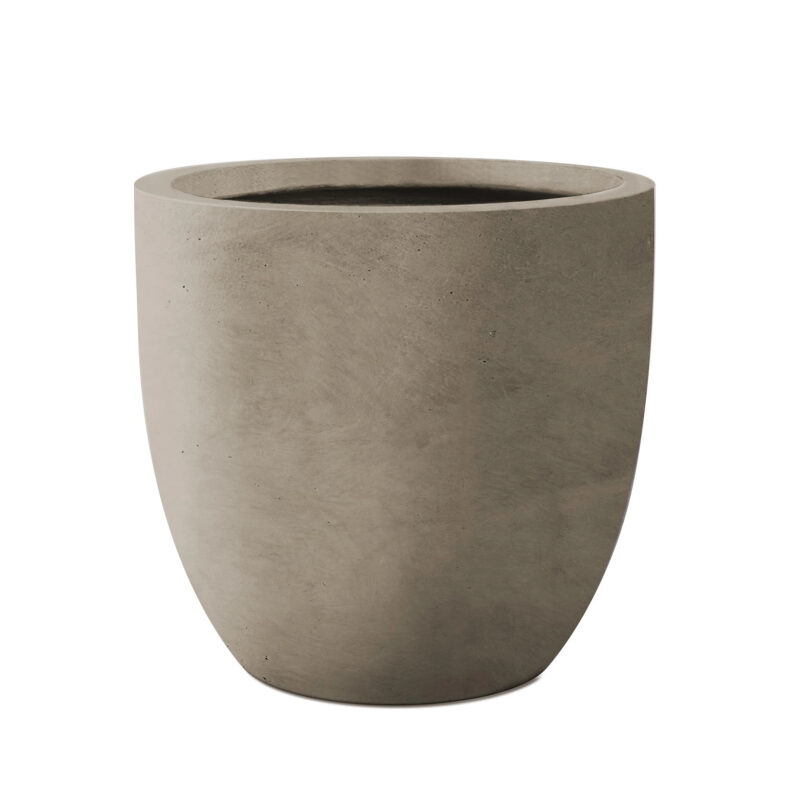 Kante 16.5" Dia Round Concrete Planter, Large Outdoor Modern Indoor Decorative Plant Pots with Dr...