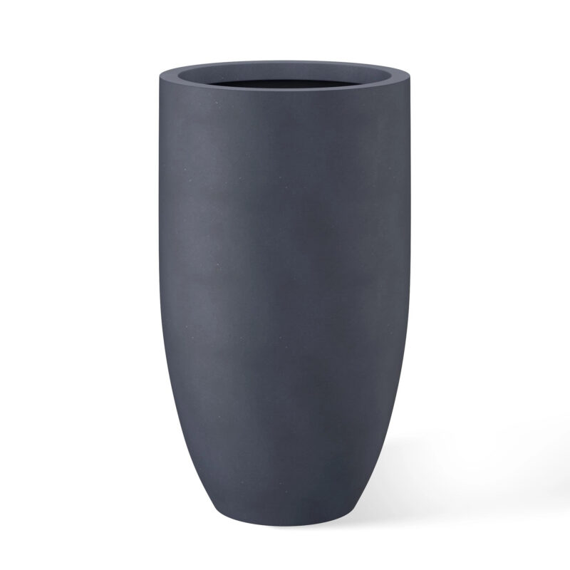 Kante 24 Inch Tall Round Concrete Planter, Large Indoor Outdoor Plant Pots with Drainage Hole and...