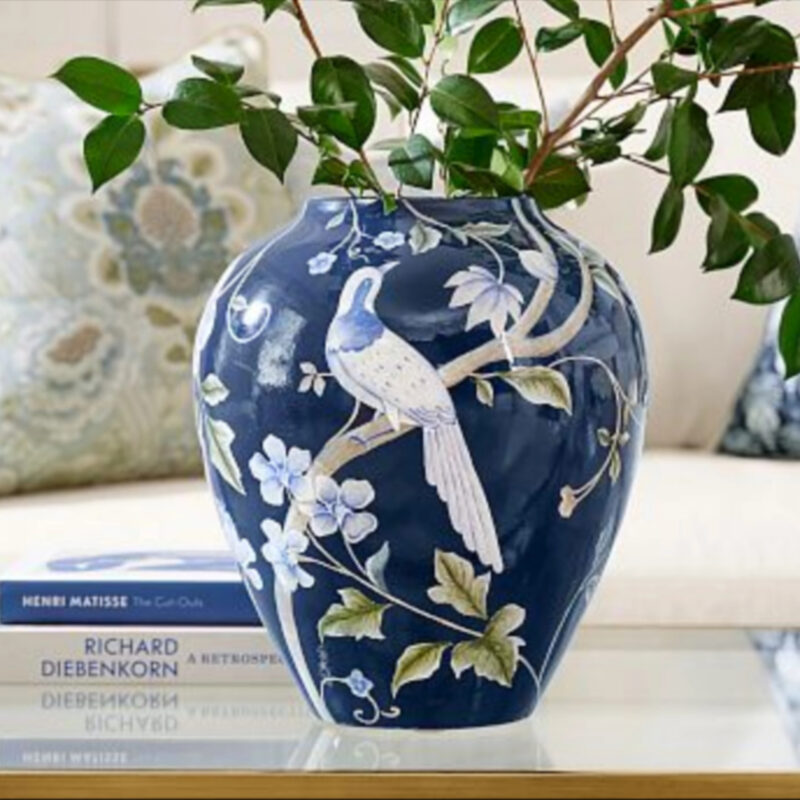Kravet Meadowlark Hand-Painted Vase