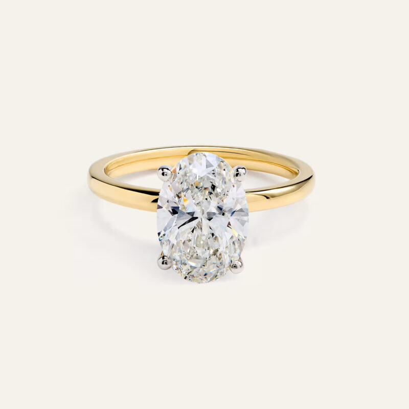 Lab Grown Diamond Oval Comfort Fit Engagement Ring - 3ct Quince Lab Diamonds