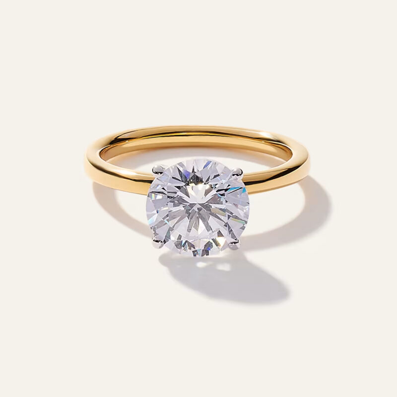 Lab Grown Diamond Round Comfort Fit Engagement Ring - 3ct Quince Lab Diamonds