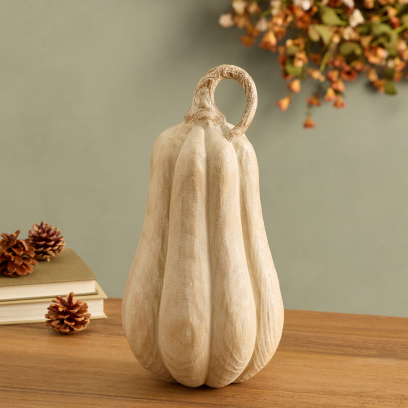Large Faux Wood Gourd Decor