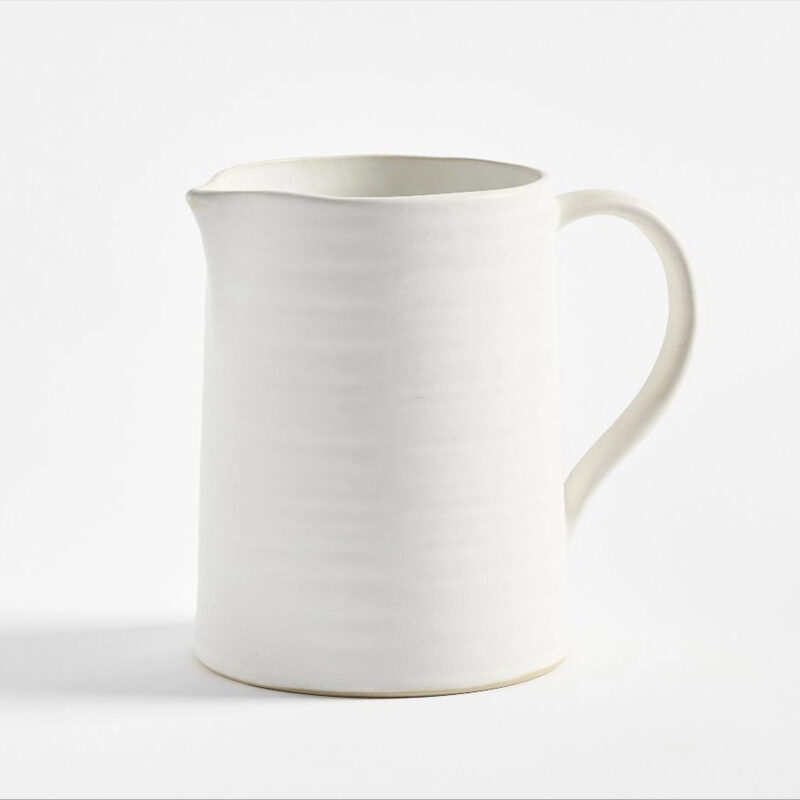 Larkin Stoneware Pitcher - Shell White