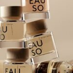 Eauso fragrance bottles arranged against a neutral background