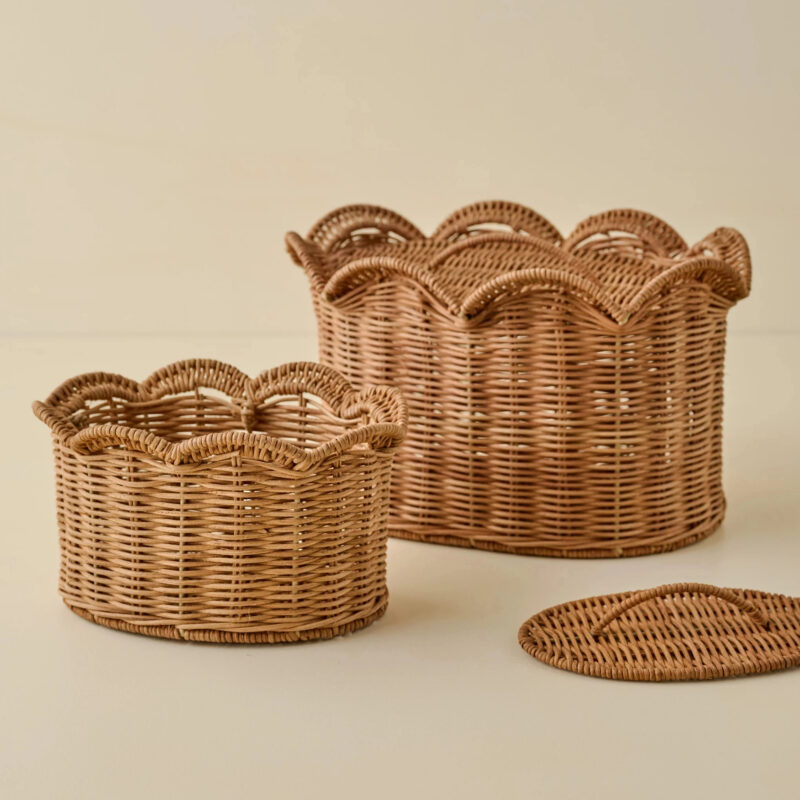 Lauren Scalloped Woven Canister
