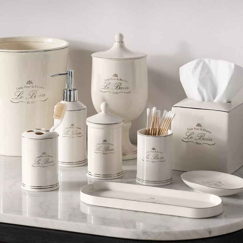 Le Bain Porcelain Waste Basket
