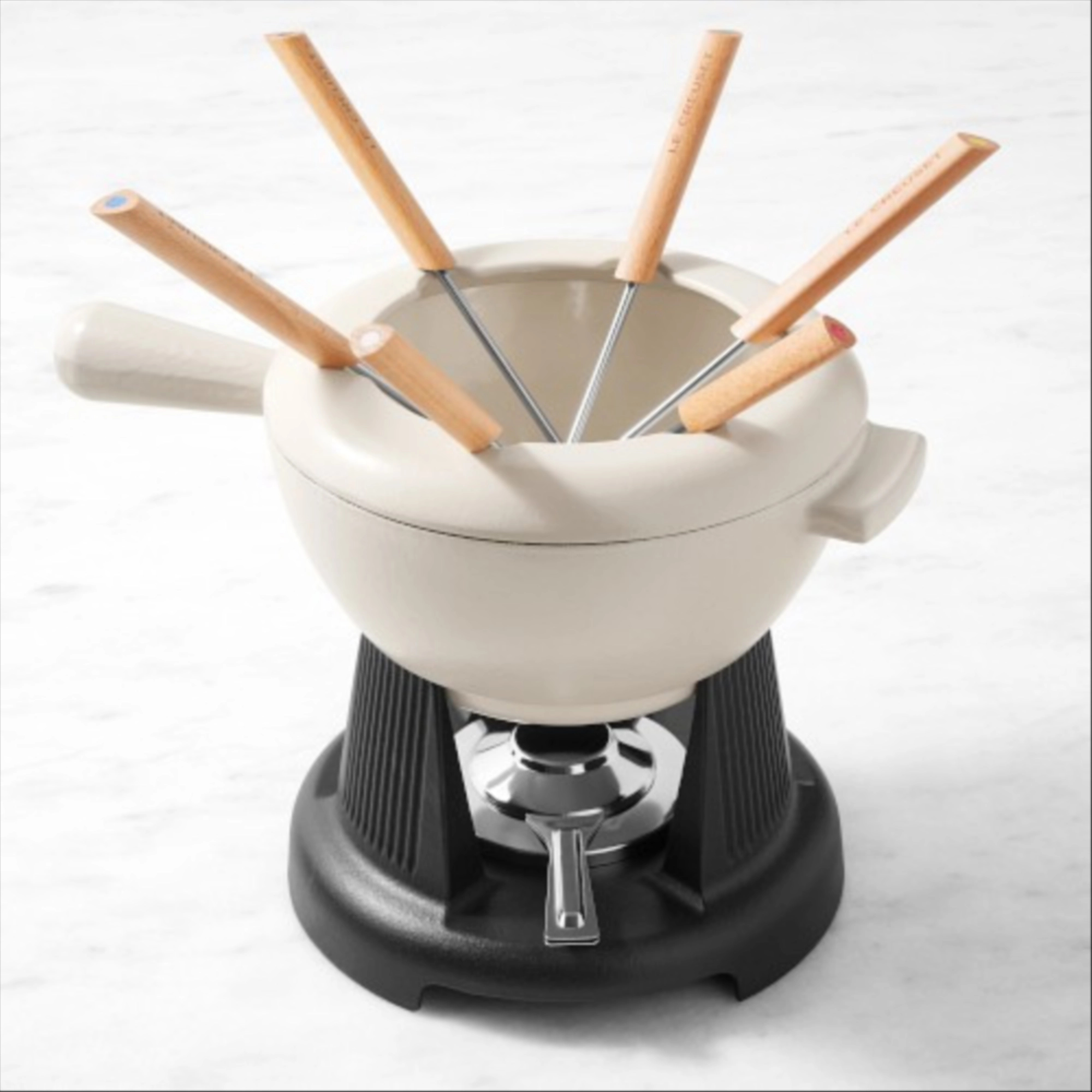 Le Creuset Enameled Cast Iron Fondue Pot, 2 1/2-Qt., Brioche